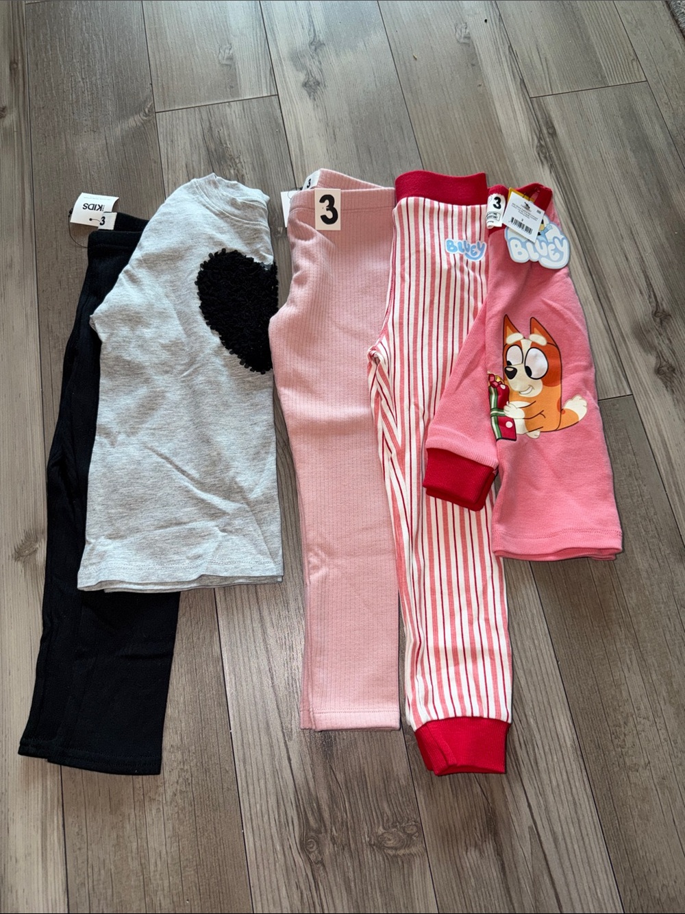 Cotton On Kids Pink Red Black Heart Graphic Pajama Set